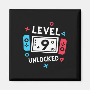 Íman Camisa de Aniversário Menino Nível 9 Desbloqueado