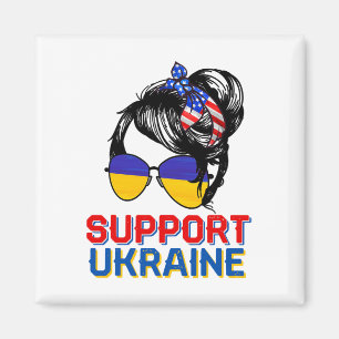 Íman Camisa de Apoio à Ucrânia Mulher Bandeira American
