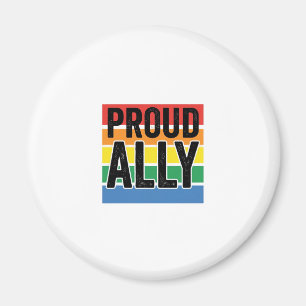 Íman Camisa de Apoio ao Orgulho Vintage Proud Ally Desi