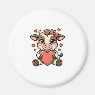 Íman Camisa de Bebê Vaca Fofo Segurando Coração com Gra