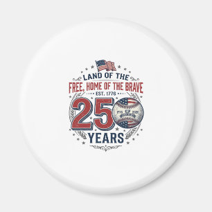 Íman Camisa de beisebol patriótica 250 anos de design v