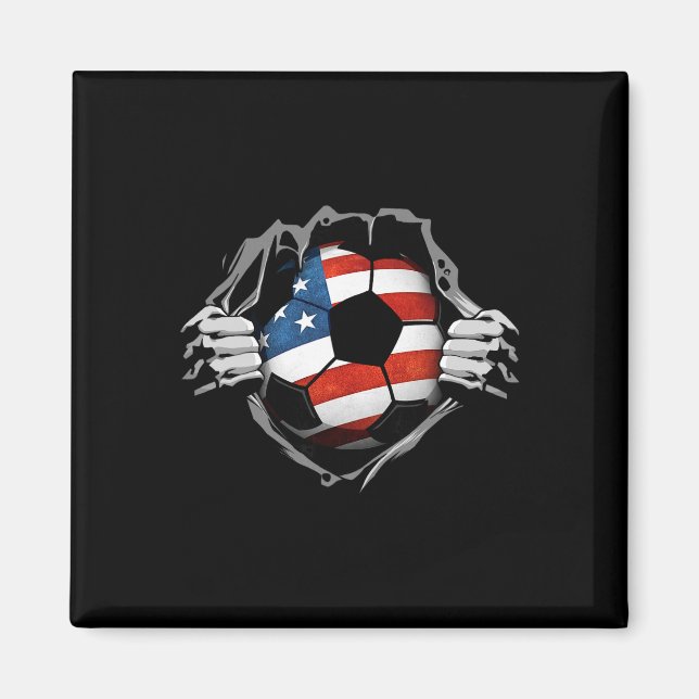 Íman Camisa de Bola de Futebol dos EUA Apoio EUA  (Frente)