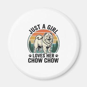 Íman Camisa de Cachorro Chow Chow Vintage Girl Amante d