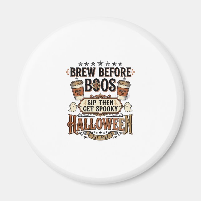 Íman Camisa de Café de Halloween Prepare Antes dos Espí (Frente)