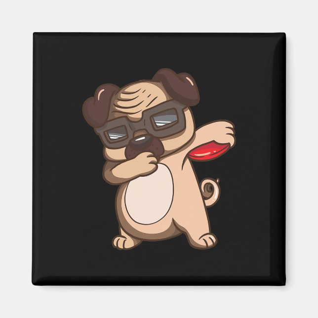Íman Camisa de Cão Pug de Disc Golf para Crianças Prese (Frente)