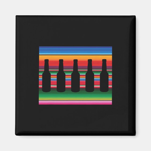 Íman Camisa De Cerveja De Blanket Mexicano Serape Engra (Frente)