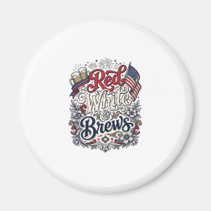 Íman Camisa de Cerveja Patriótica Vermelho Branco & Bre