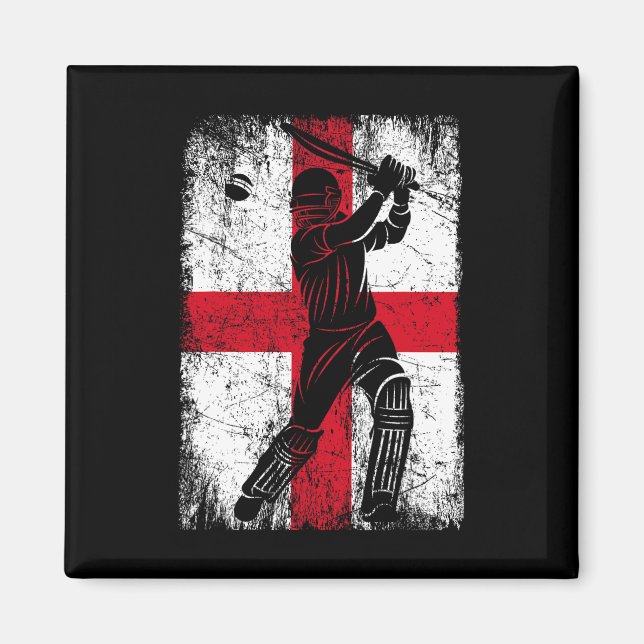Íman Camisa de críquete da bandeira da Inglaterra Fã Jo (Frente)