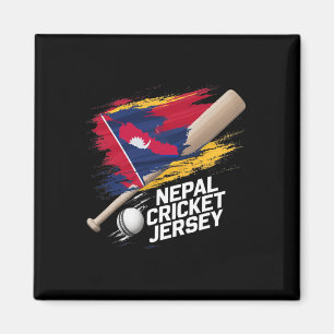Íman Camisa de críquete do Nepal Bandeira de críquete d