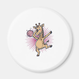 Íman Camisa de Dança da Girafa Bola de Disco Vintage