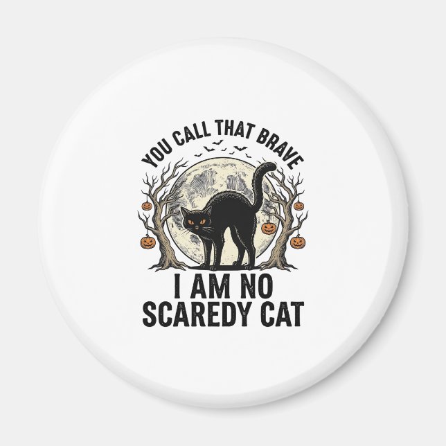 Íman Camisa de Desenho de Gato Assustado de Halloween V (Frente)