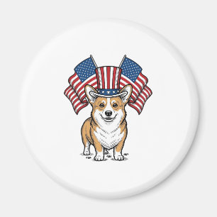 Íman Camisa de desenho de gravação vintage de Corgi pat