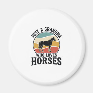 Íman Camisa de desenho de gravura vintage Avó ama caval