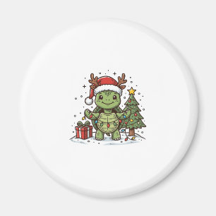 Íman Camisa de Desenho de Tartaruga de Natal Fofo Vinta