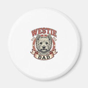 Íman Camisa de Design de Pai Westie Vintage para Amante