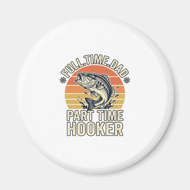 Íman Camisa de design de pesca engraçada para pai vinta (Frente)