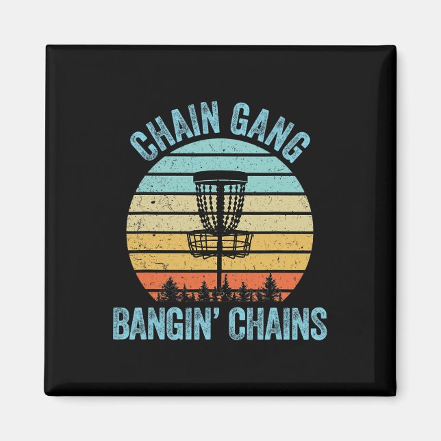 Íman Camisa de Disc Golf Engraçada Cadeia Presente Retr (Frente)
