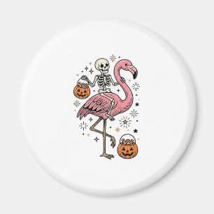 Íman Camisa de Doce de Halloween de Flamingo Montado em