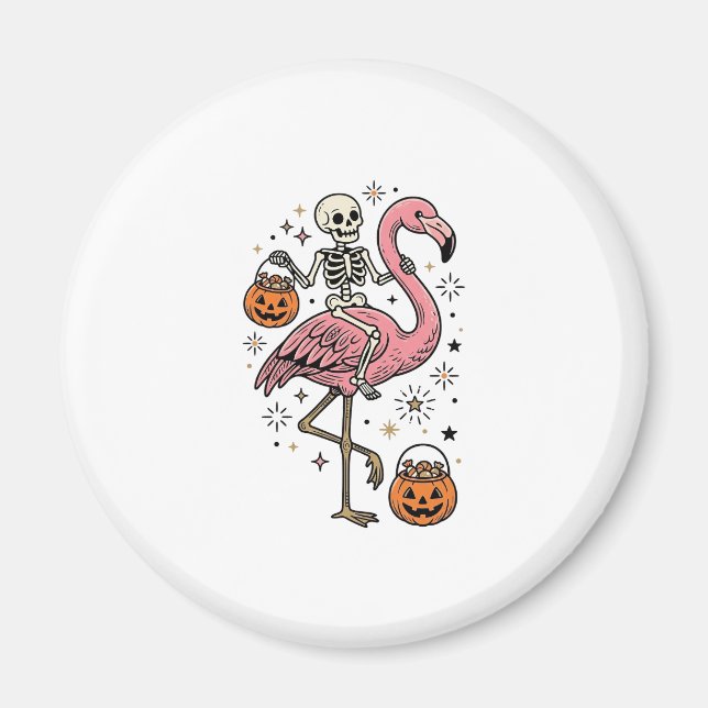 Íman Camisa de Doce de Halloween de Flamingo Montado em (Frente)