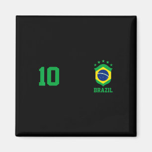 Íman Camisa de futebol da bandeira do Brasil orgulho br