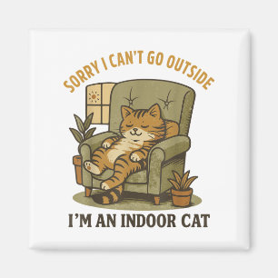 Íman Camisa de Gato Engraçada Desculpe por não poder ir