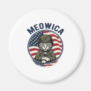 Íman Camisa de Gato Patriótico Meowica com Desenho Vint