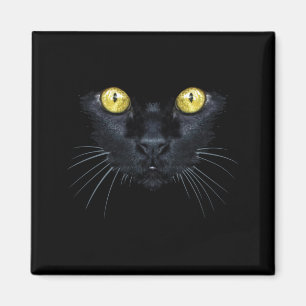 Íman Camisa de Gato Preto Halloween Assustador Olhos Am