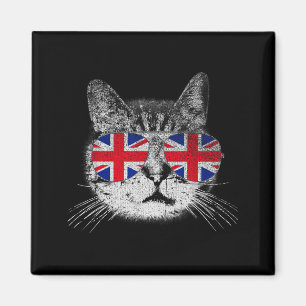 Íman Camisa de Gato União Jack Bandeira País Retro Ingl
