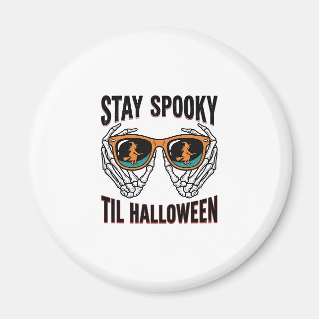 Íman Camisa de Halloween de Esqueleto com Óculos de Bru (Frente)