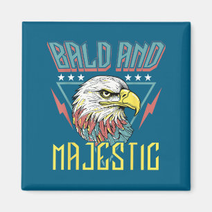 Íman Camisa de Homem Careca Majestoso Retro Pai Marido