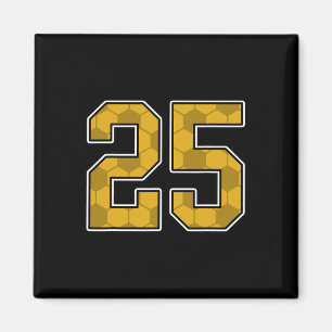 Íman Camisa de jogador de futebol padrão dourado número