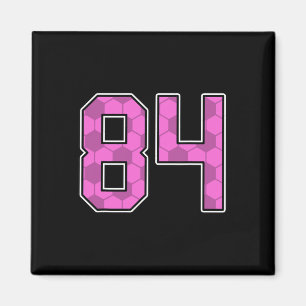 Íman Camisa de Jogador de Futebol Rosa Padrão Número 84
