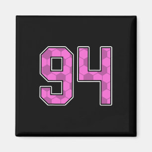 Íman Camisa de Jogador de Futebol Rosa Padrão Número 94