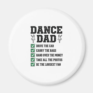 Íman Camisa de Lista de Verificação de Dança Vintage do