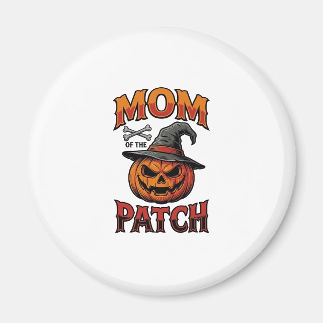 Íman Camisa de Mãe de Halloween Abóbora Ossos Arte Vint (Frente)