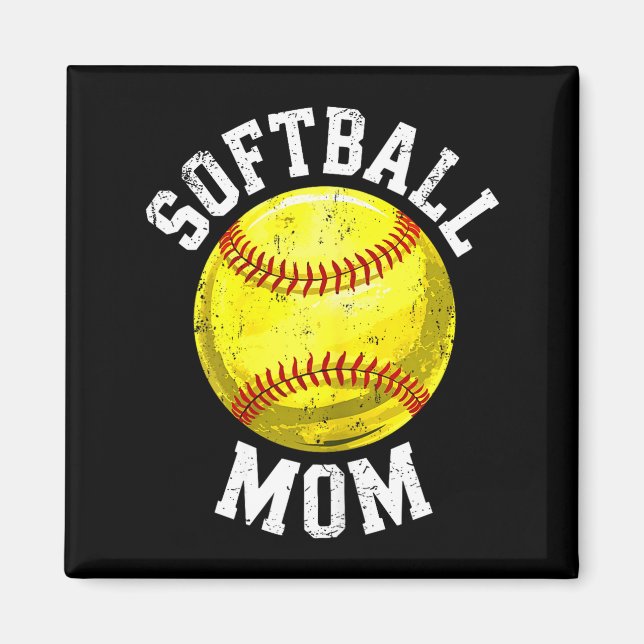 Íman Camisa de Mãe de Softball para Mulheres Amante de  (Frente)
