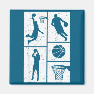 Íman Camisa de Menino Jogador de Basquete Estilo Vintag