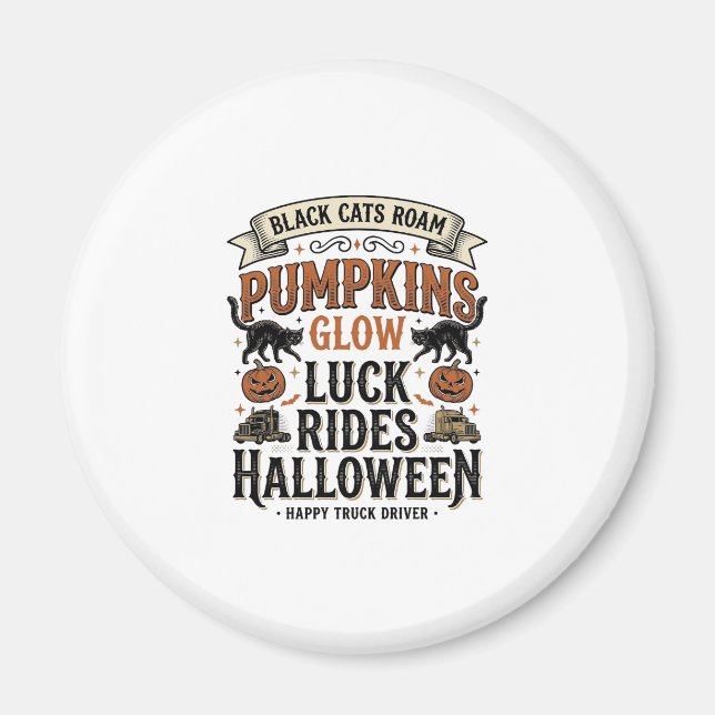 Íman Camisa de Motorista de Caminhão de Halloween com G (Frente)