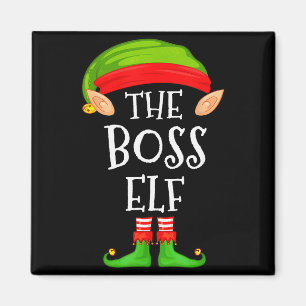 Íman Camisa de Natal da Família de Elfos Chefe Engraçad