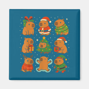 Íman Camisa de Natal de Capivara, Férias Divertidas de