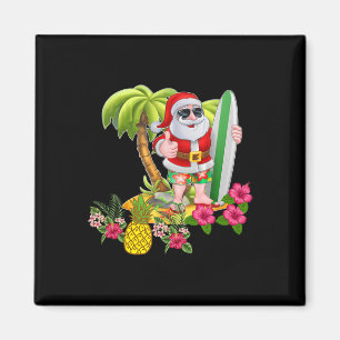 Íman Camisa de Natal em Julho Santa Havaiano Surf T Shi