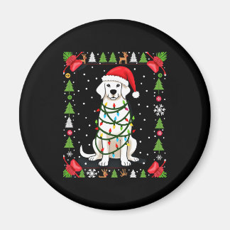 Íman Camisa de Natal Feia de Cachorro Boxer Branco Engr