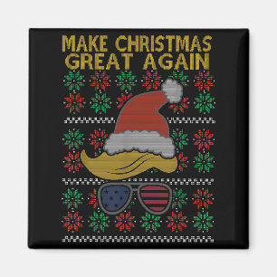 Íman Camisa de Natal Feia e Divertida Cabelo Trump Chap