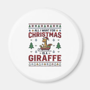 Íman Camisa de Natal Girafa Trenó Festa Divertida Des