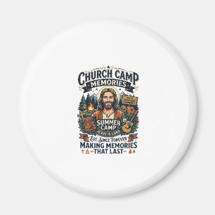 Íman Camisa de Nostalgia do Acampamento da Igreja Jesus