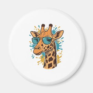 Íman Camisa de Óculos de Sol de Girafa Legal Gravada Vi