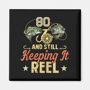 Íman Camisa De Pesca De Aniversário De 80 Engraçado Par