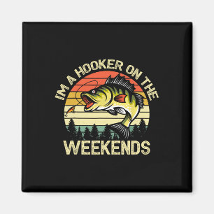 Íman Camisa De Pesca Engraçada Sou A Nos Fins De Semana