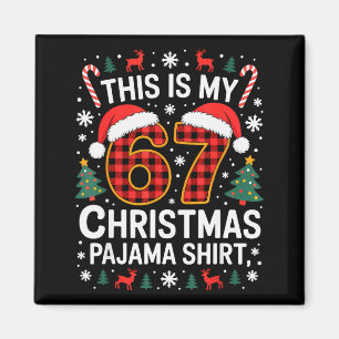 Íman Camisa de pijama de Natal 67 divertida meme Six Se