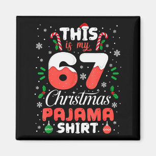 Íman Camisa de pijama de Natal engraçada 67 Br meme Six